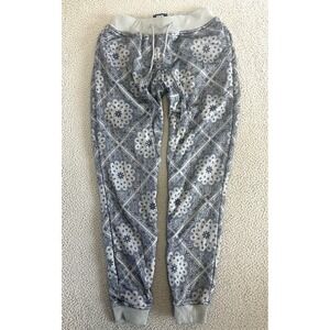 Phat Farm Y2K Joggers Mens Small Bandana Print Grey Blue Sweat Pants